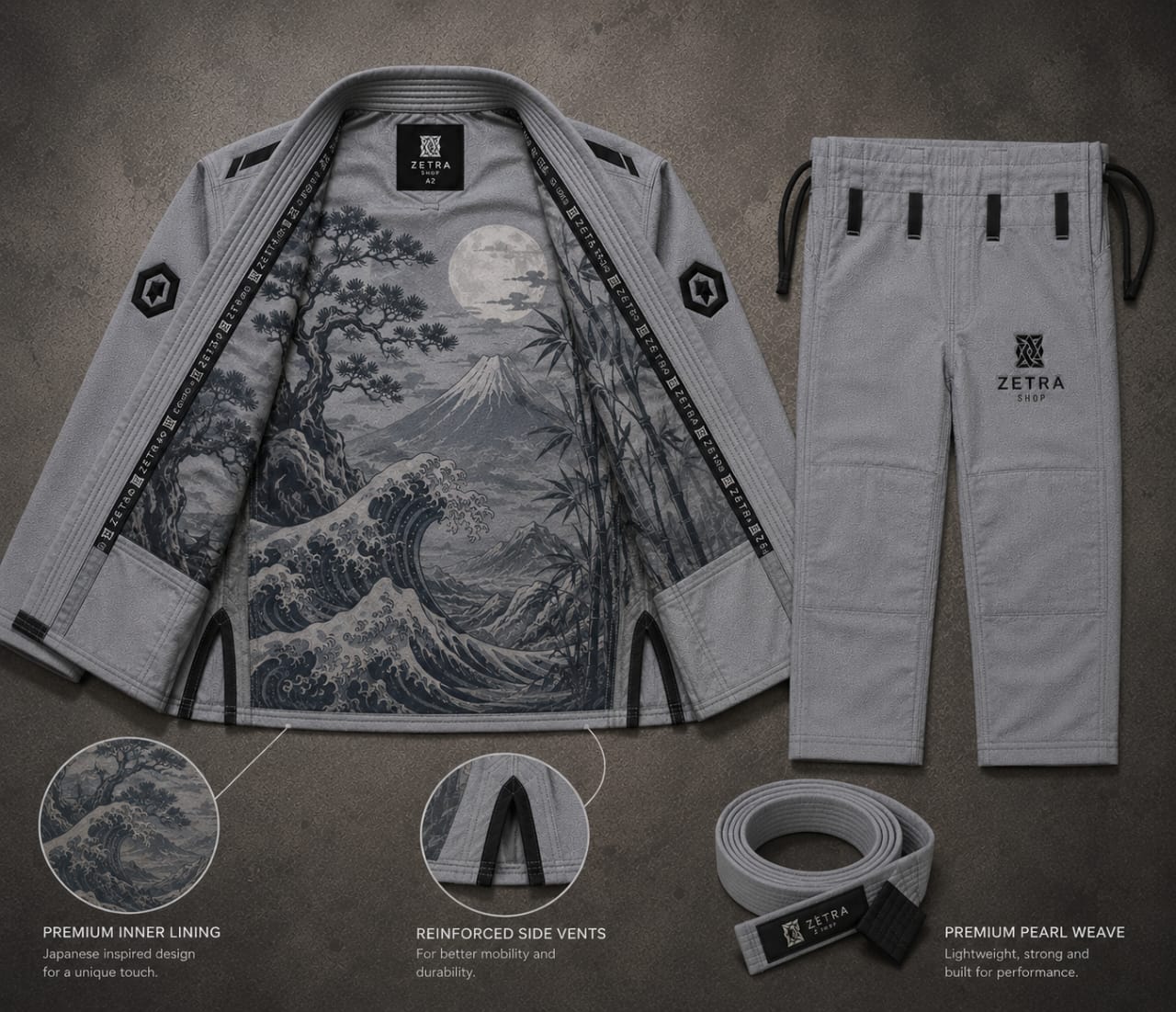 Zetra Fuji Wave BJJ Gi – Premium Grey Edition