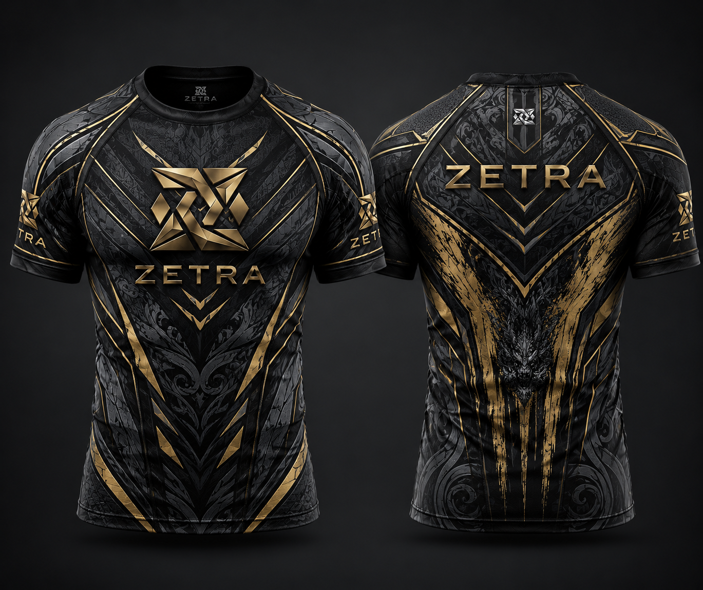 ZETRA MMA Black & Gold Rash Guard
